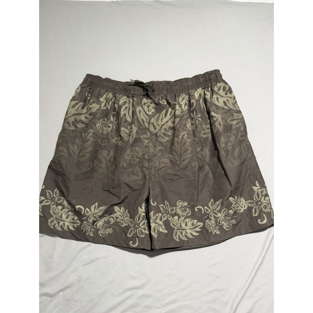 Sand n Sun green swim trunks shorts, hawaiian, lined, men's XL